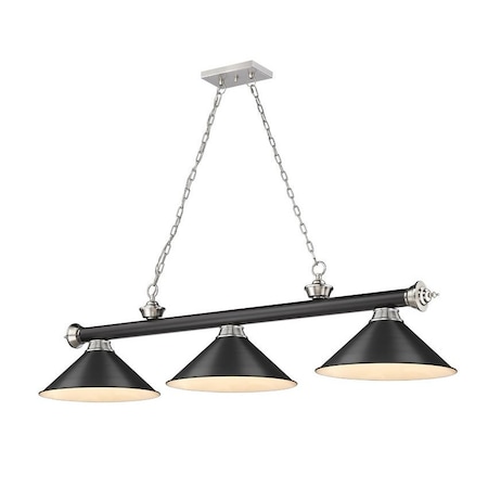 Z-Lite Cordon 3 Light Billiard, Matte Black 2306-3MB-BN-MB15